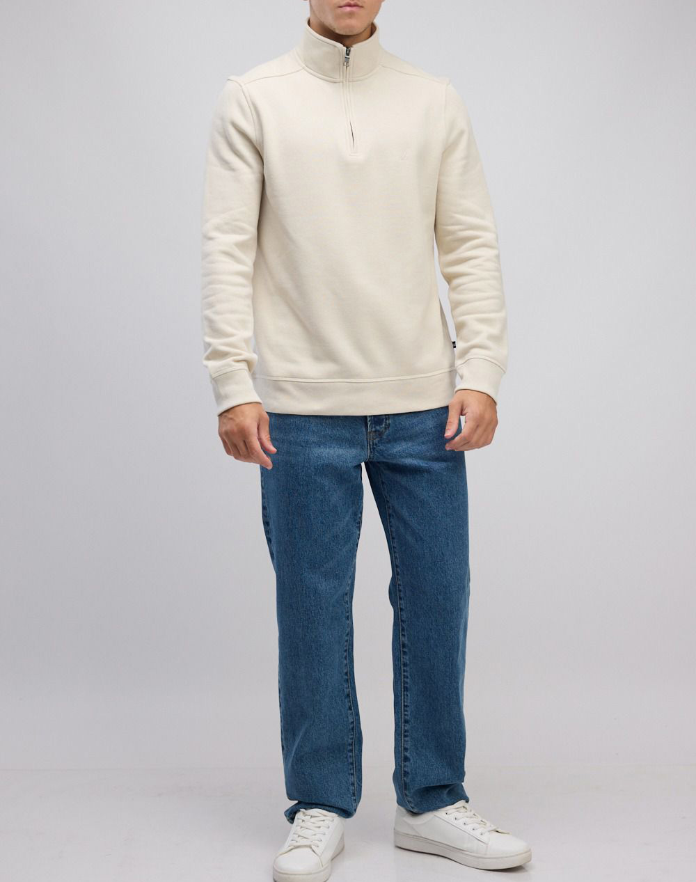 NAUTICA БЛУЗА SWEATSHIRT MM PIQUE FLEECE 1/4 ZIP