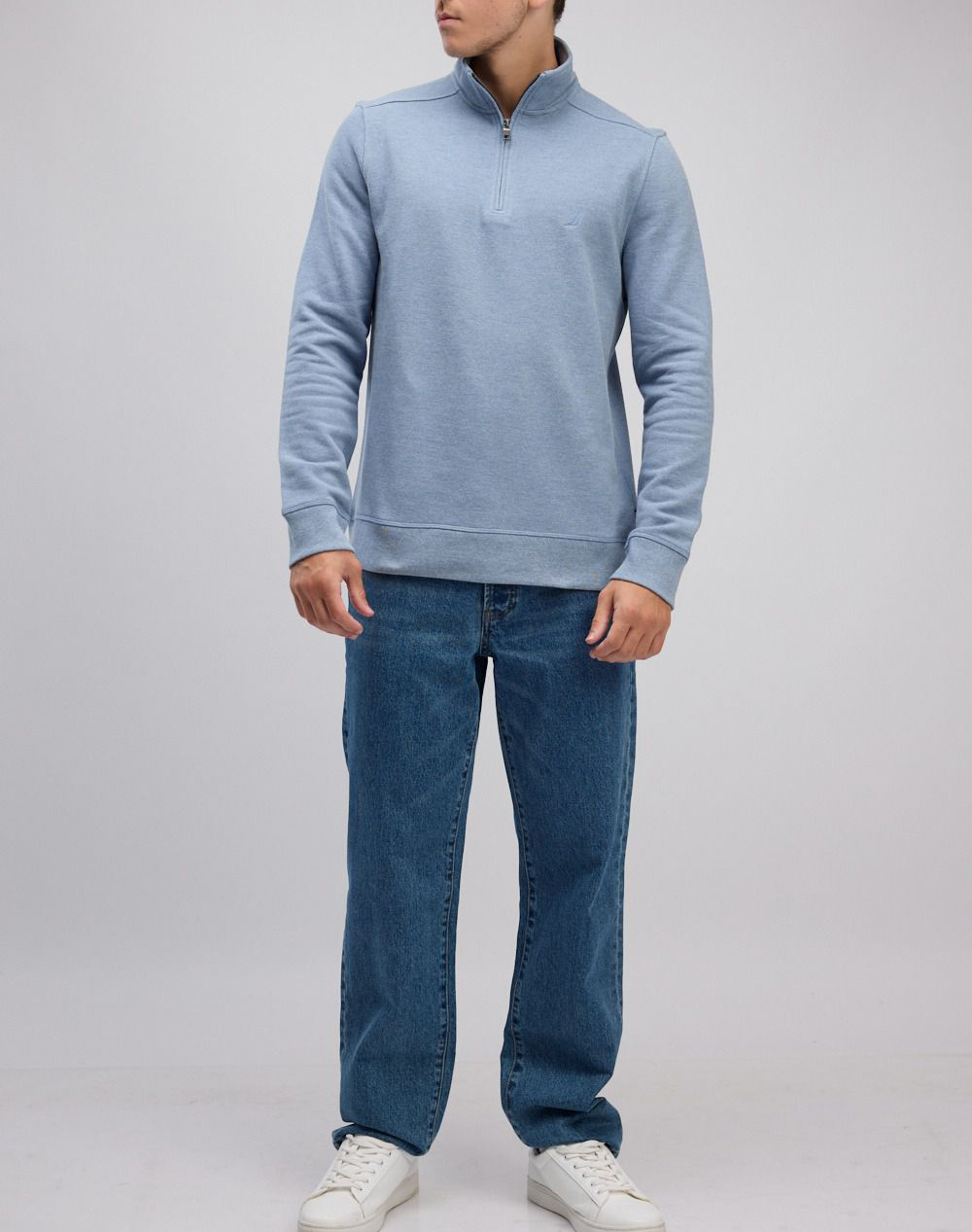 NAUTICA БЛУЗА SWEATSHIRT MM PIQUE FLEECE 1/4 ZIP