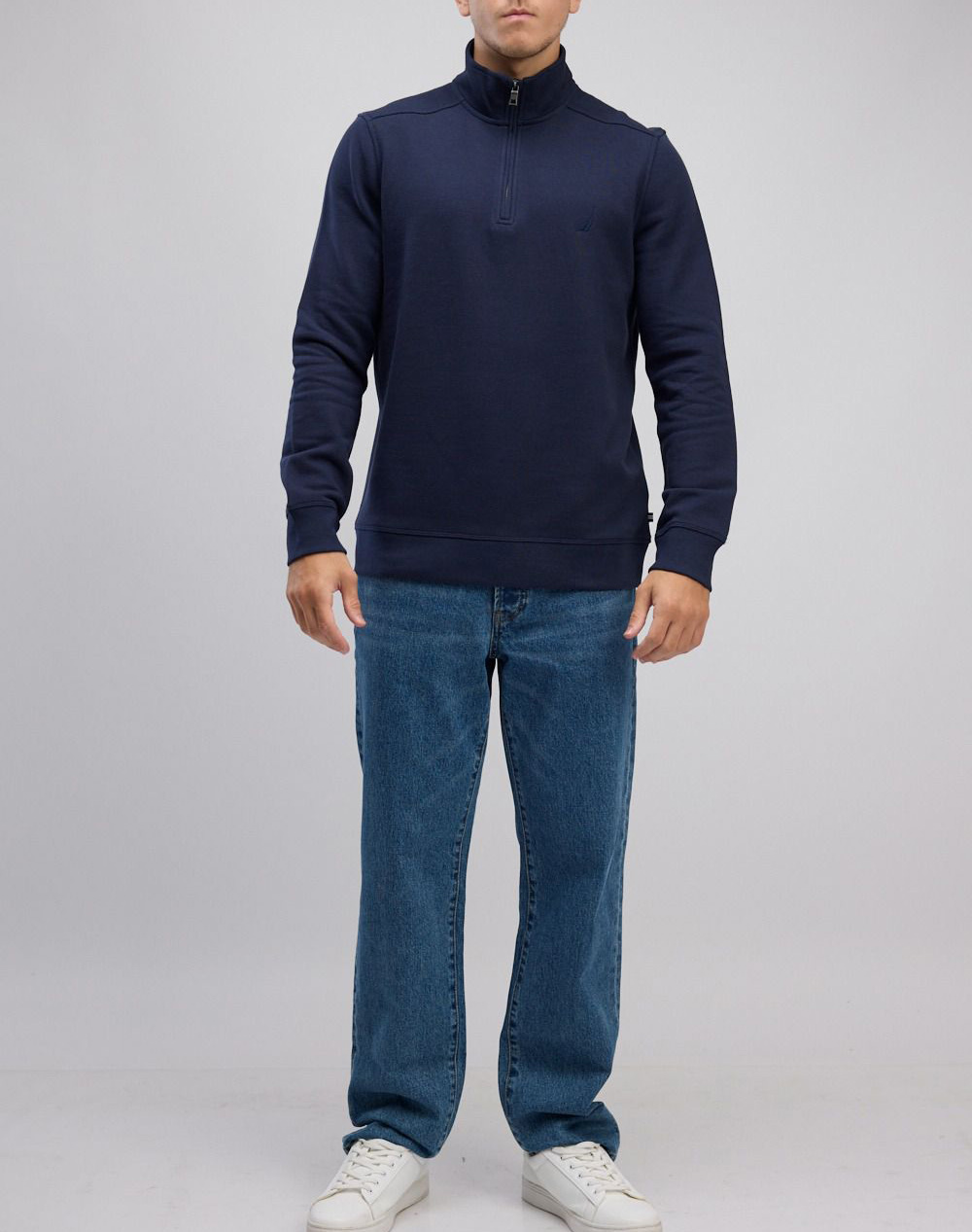 NAUTICA БЛУЗА SWEATSHIRT MM PIQUE FLEECE 1/4 ZIP