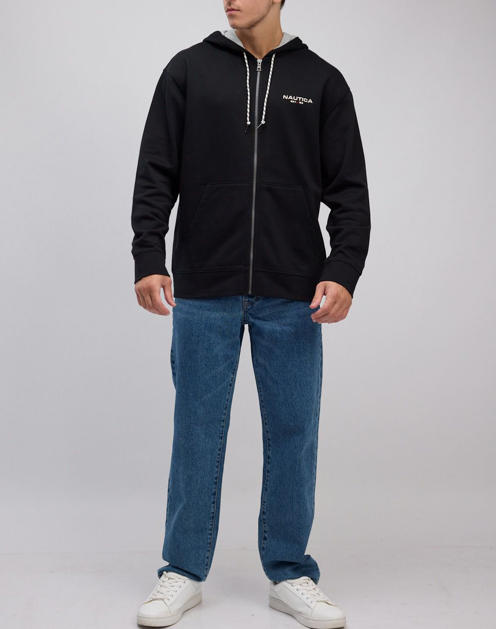 NAUTICA JACKET SWEATSHIRT MM ANCHOR FULL ZIP LOGO HOODIE