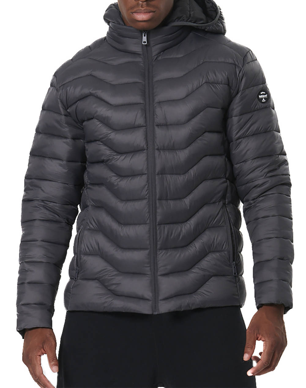 BODY ACTION MENS LIGHTWEIGHT QUILTED JACKET WITH HOOD