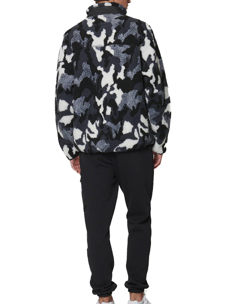 BODY ACTION MENS PRINTED SHERPA-FLEECE JACKET
