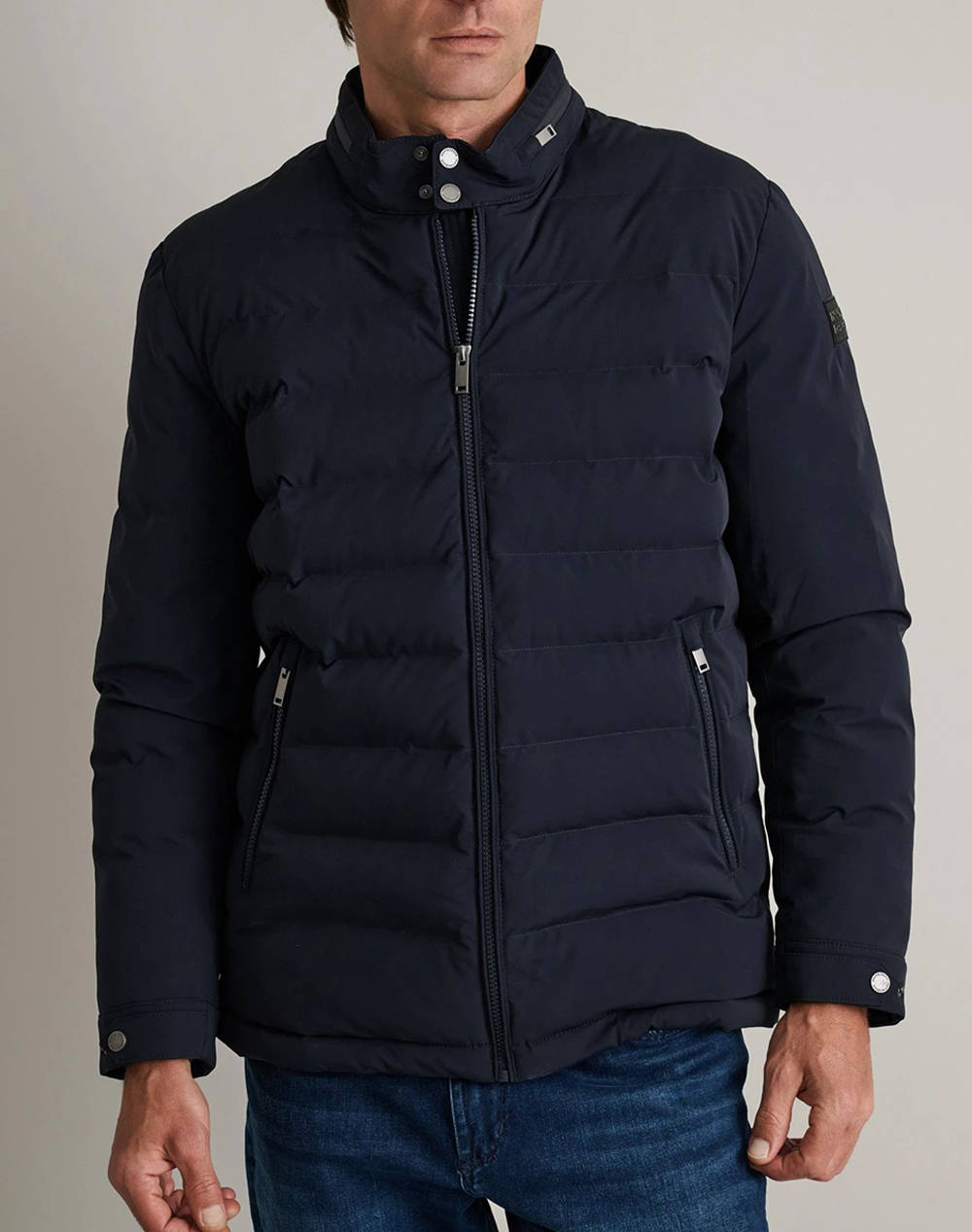 NAVY&GREEN JACKET WITH DETACHABLE HOOD