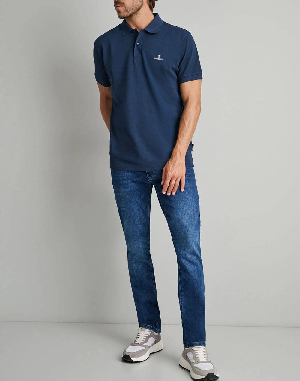 NAVY&GREEN POLO БЛУЗА