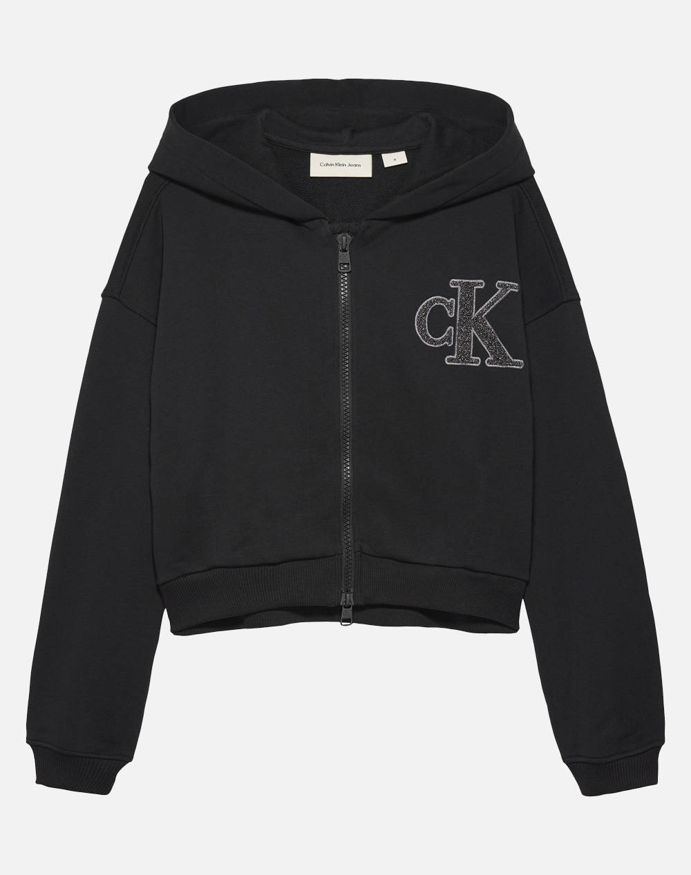 CALVIN KLEIN JEANS CK LOGO TERRY ZIP THROUGH