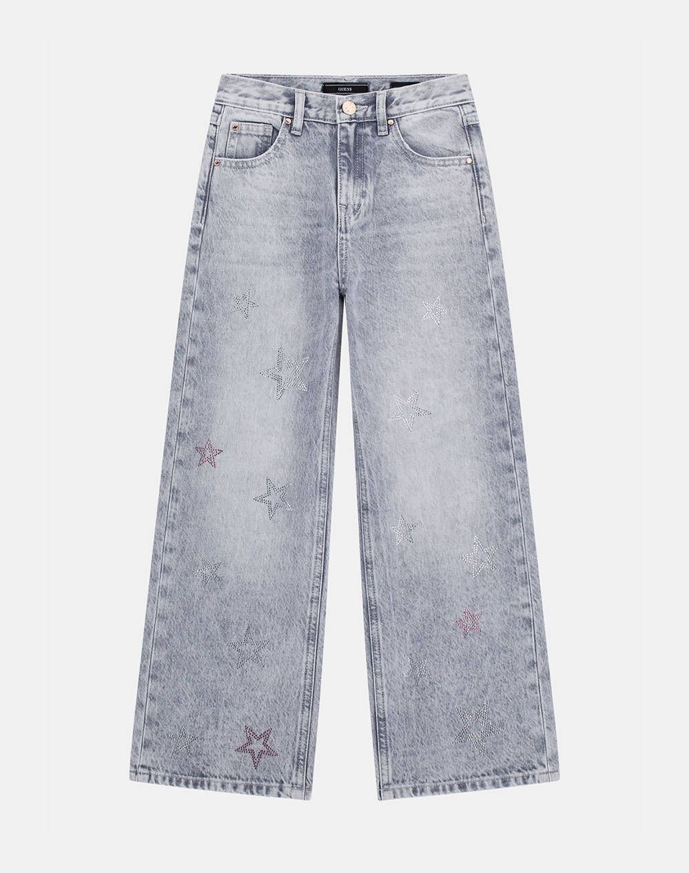 GUESS GREY RGD DNM 90S PANTS W/STARS ДЕТСКИ ПАНТАЛОНИ GIRL