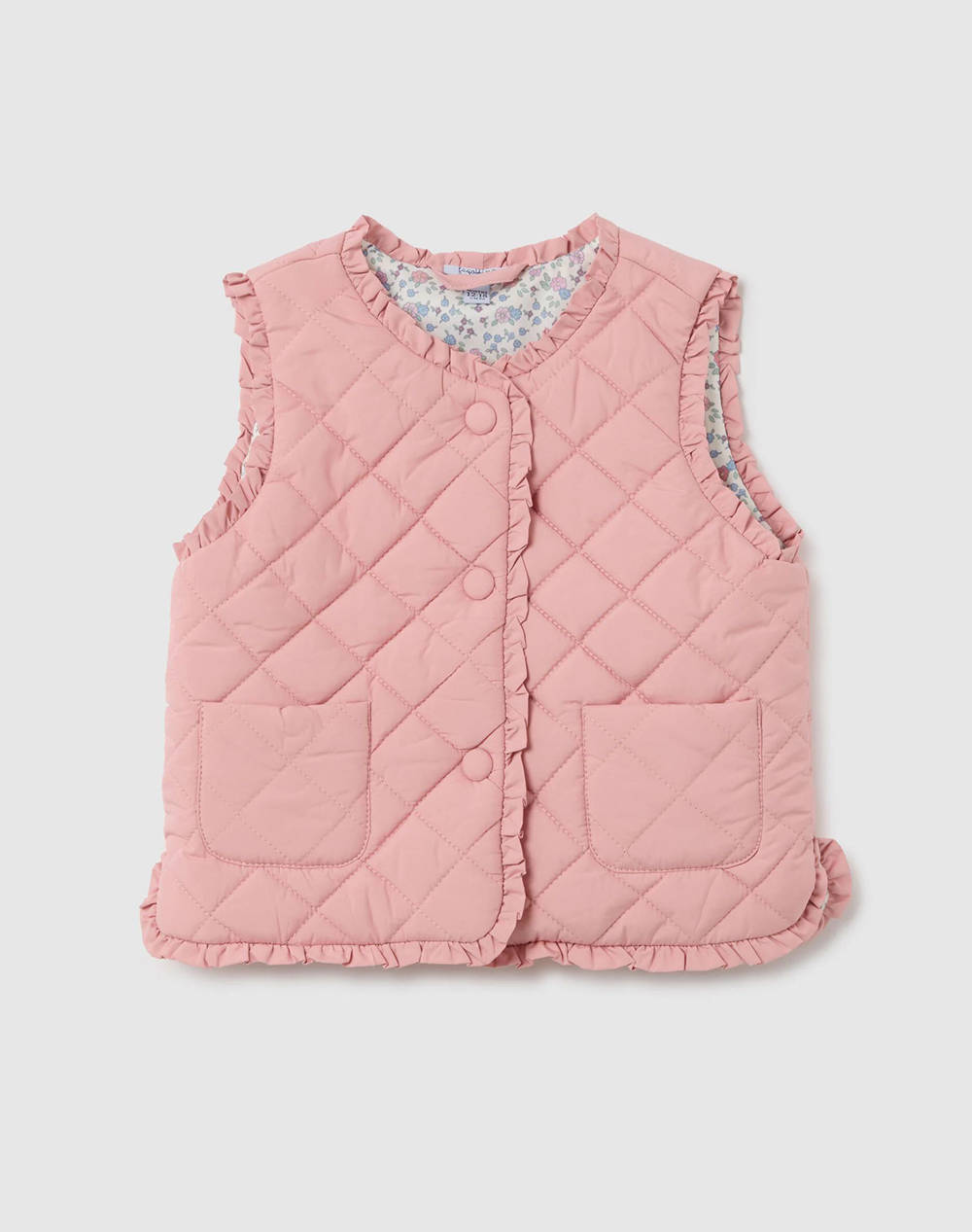OVS QUILTED GILET W/RUFFLE