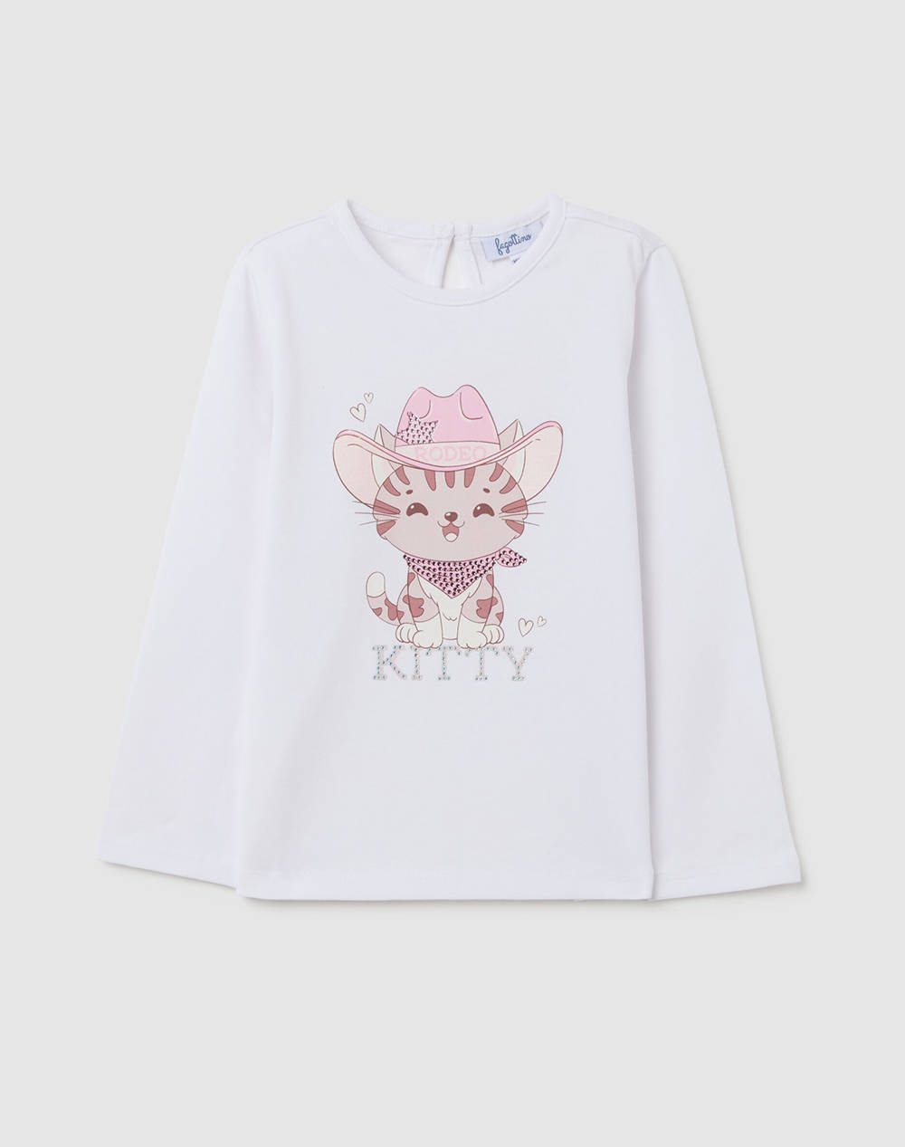 OVS T-SHIRT L/S W/KITTY