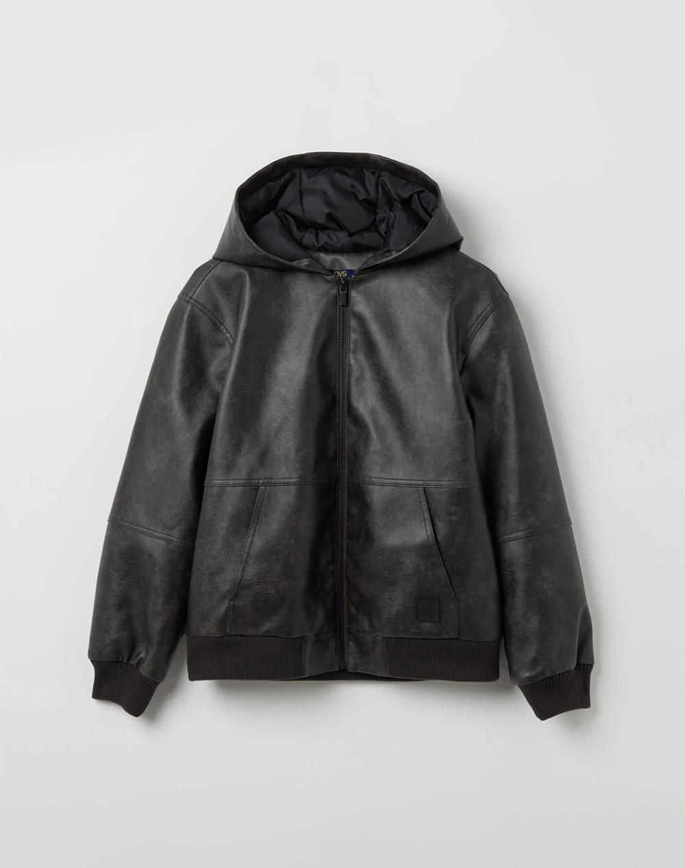 OVS FKLEATHER JACKET W/HOOD
