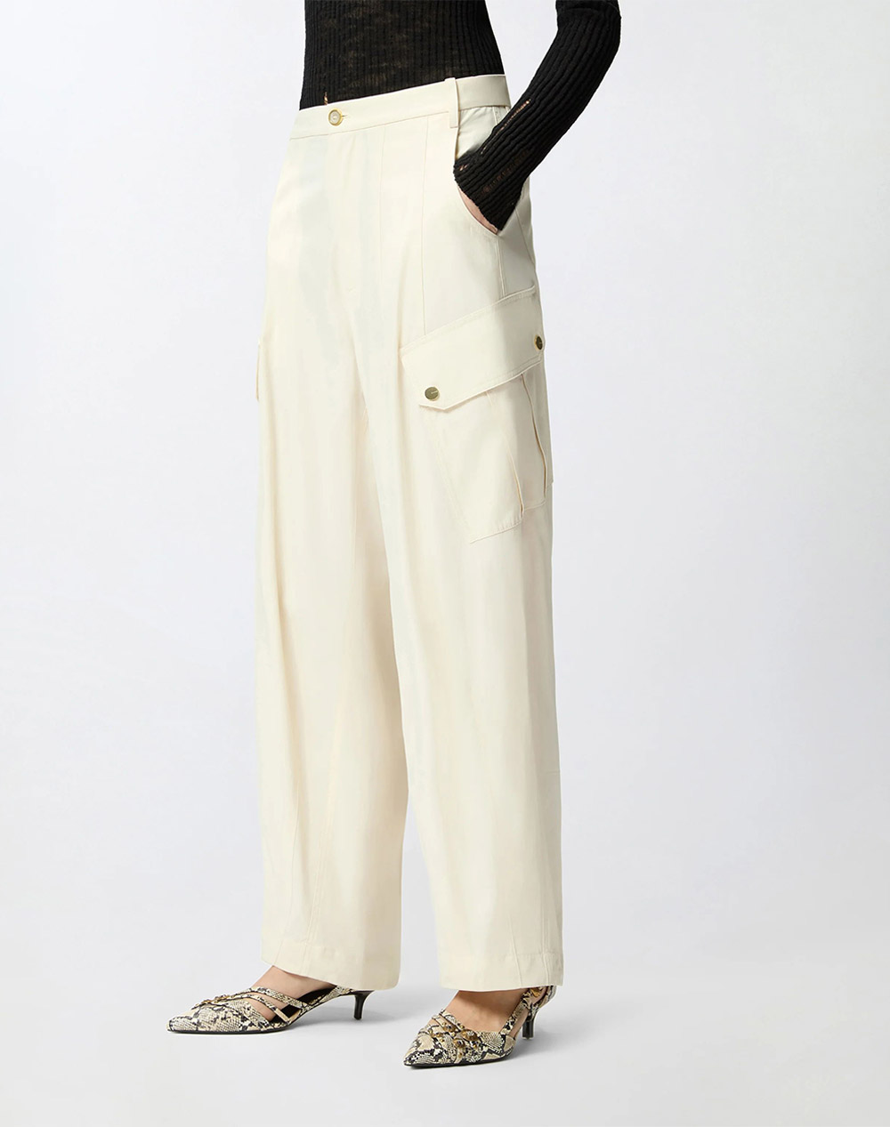 PINKO ROSALIN PANTALONE COTONE FLUID