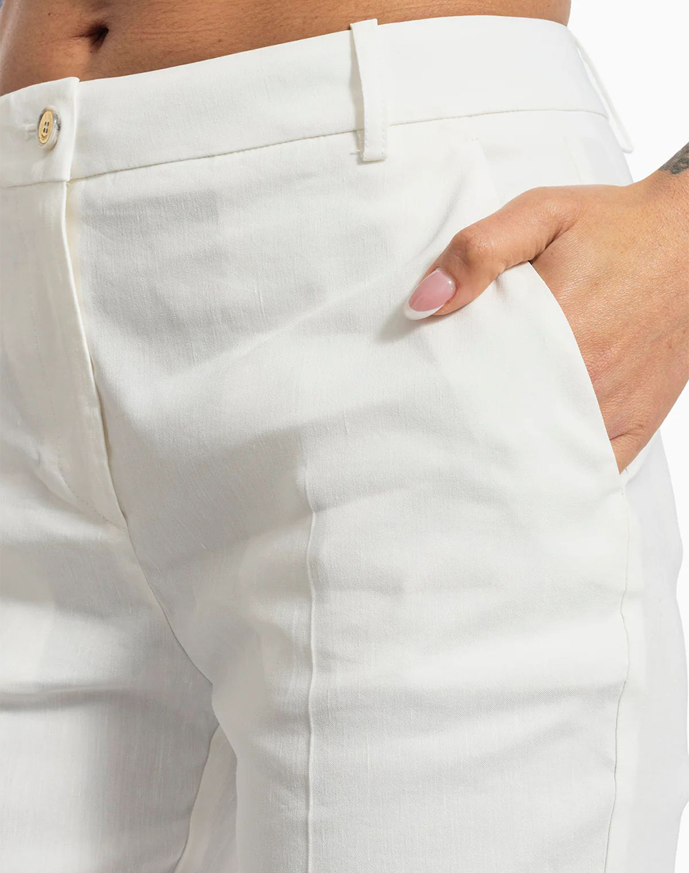 PINKO BELLO PANTALONE LINO STRETCH