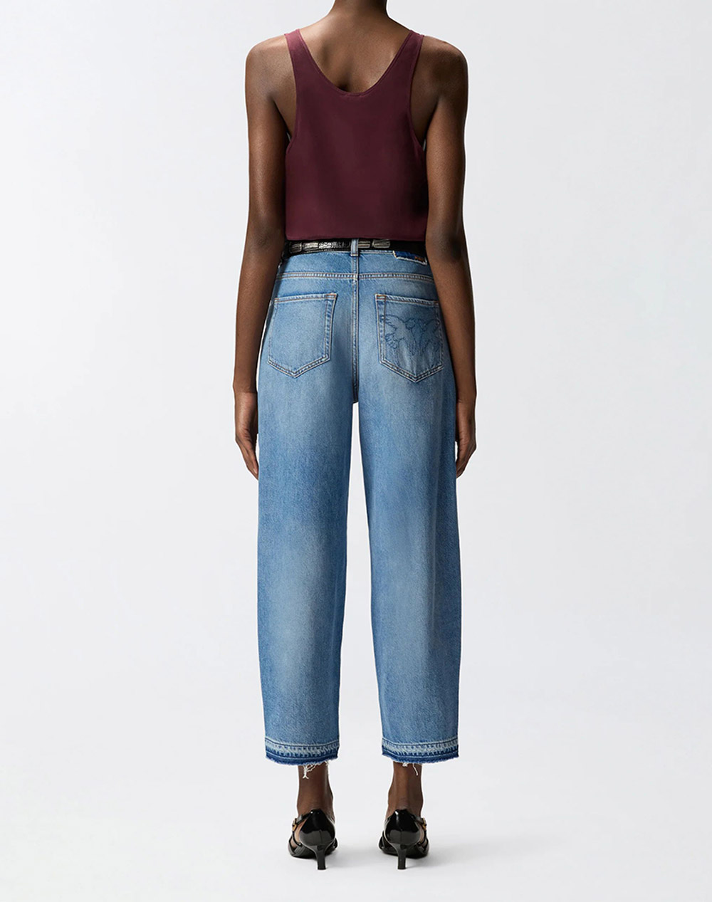 PINKO ESTELLE EGG DIRTY BLUE DENIM
