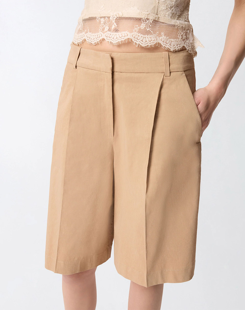 PINKO BRYANA BERMUDA LINO STRETCH
