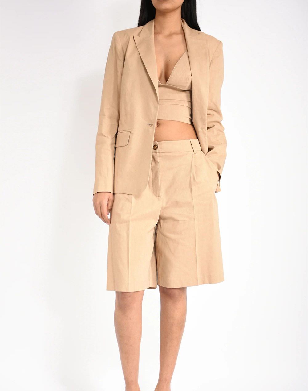 PINKO FREDA GIACCA LINO STRETCH