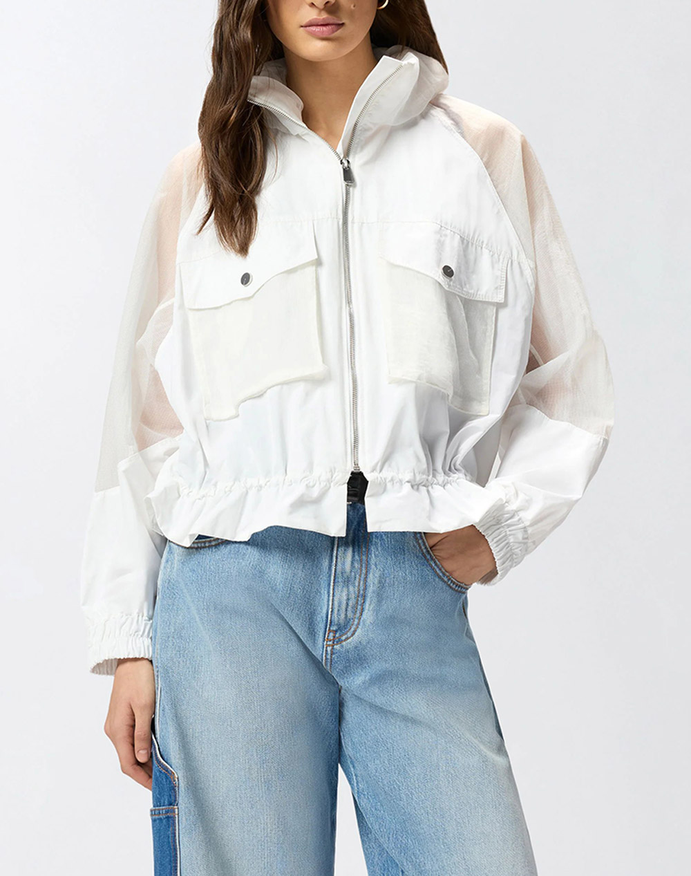 PINKO BETH BLOUSON RIPSTOP ORGANZATO
