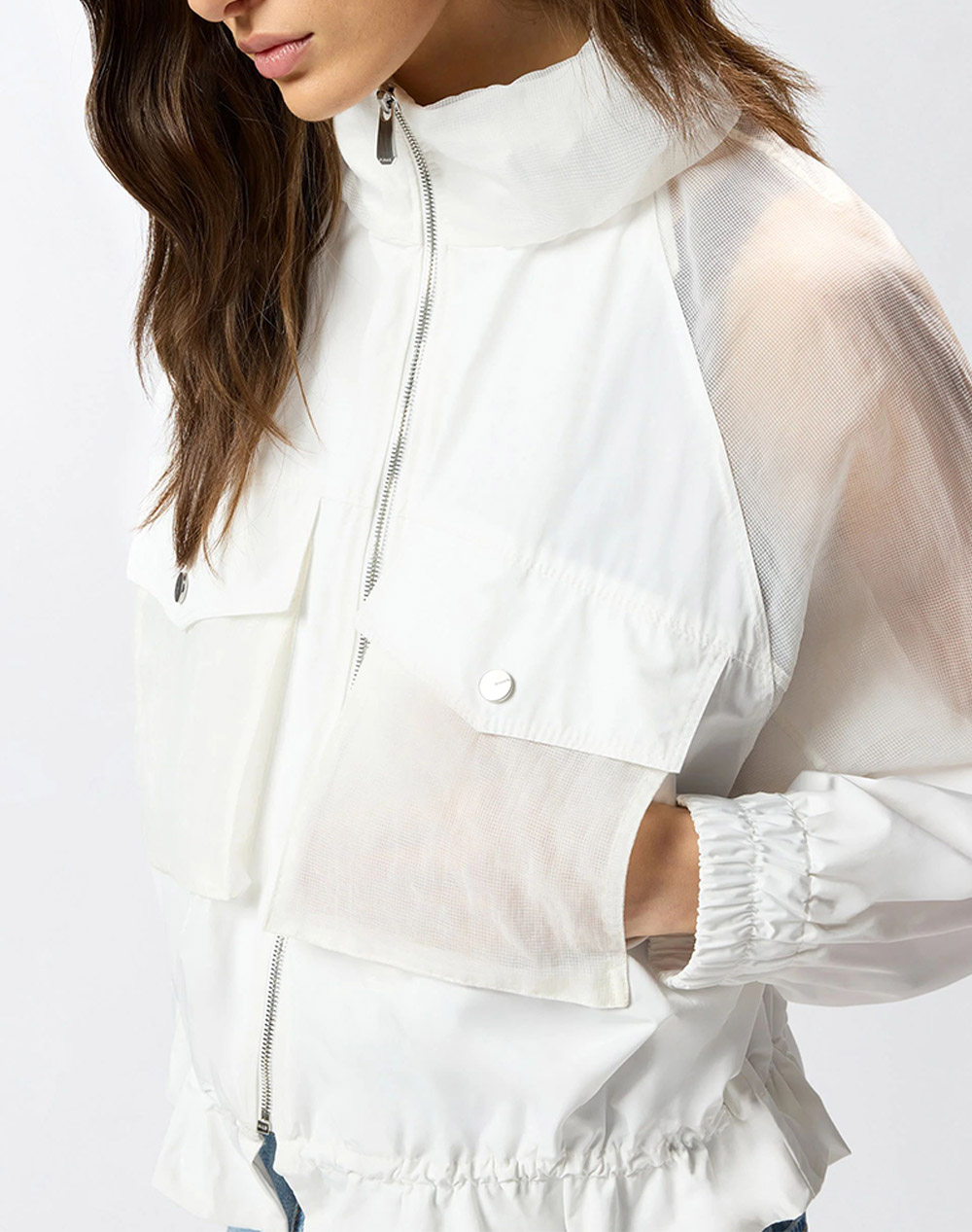 PINKO BETH BLOUSON RIPSTOP ORGANZATO