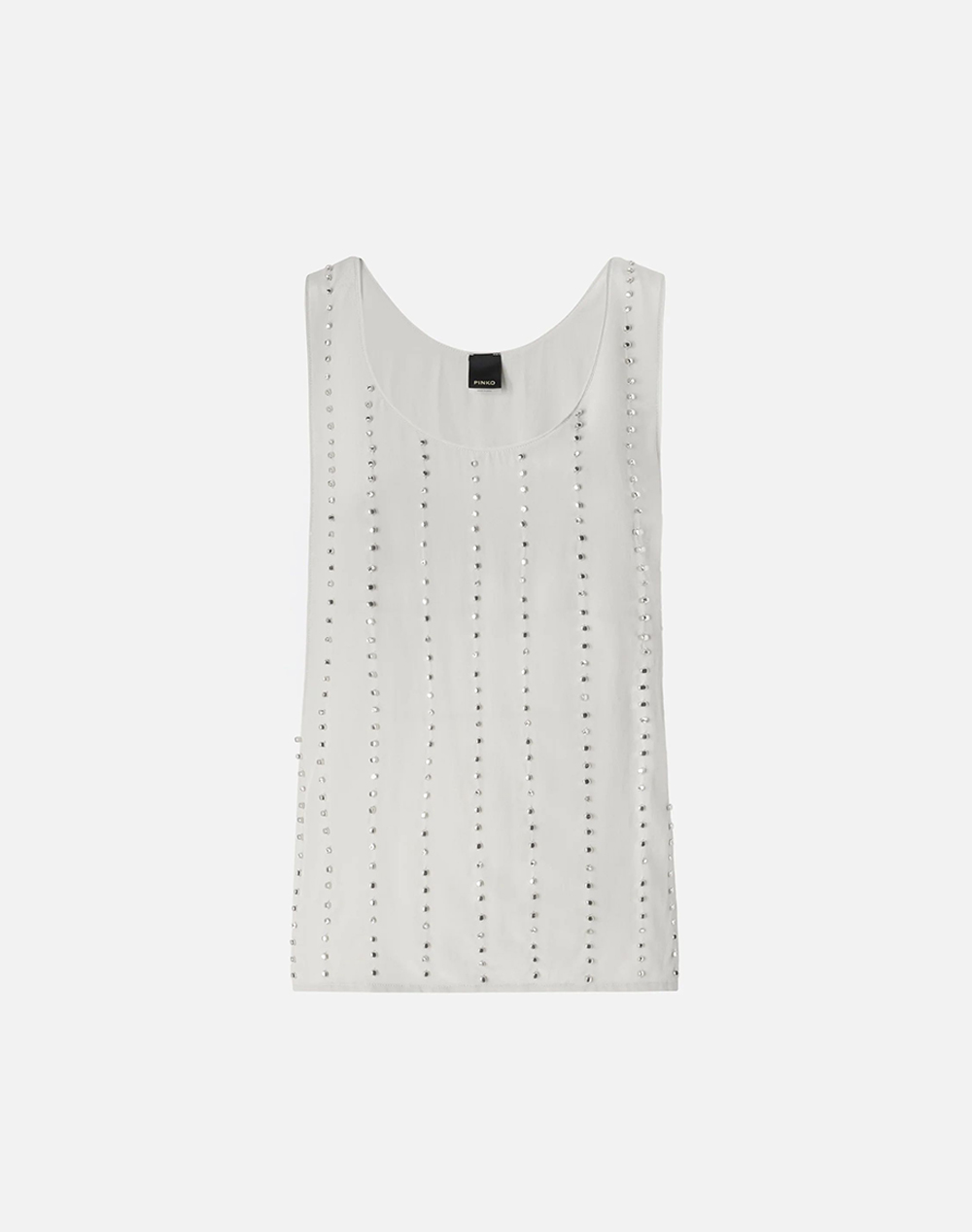 PINKO TESSA TOP FLUIDO RICAMO GESSAT