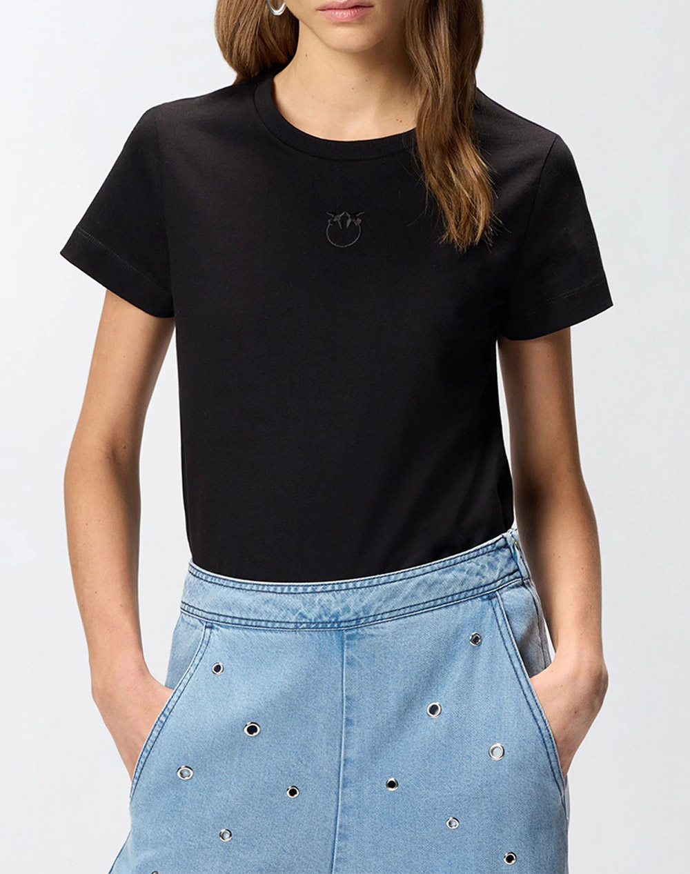 PINKO BUSSOLOTTO T-SHIRT JERSEY PATC