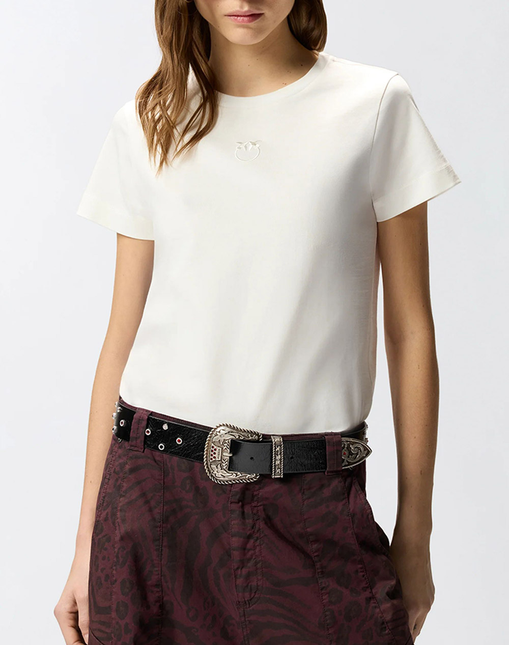 PINKO BUSSOLOTTO T-SHIRT JERSEY PATC