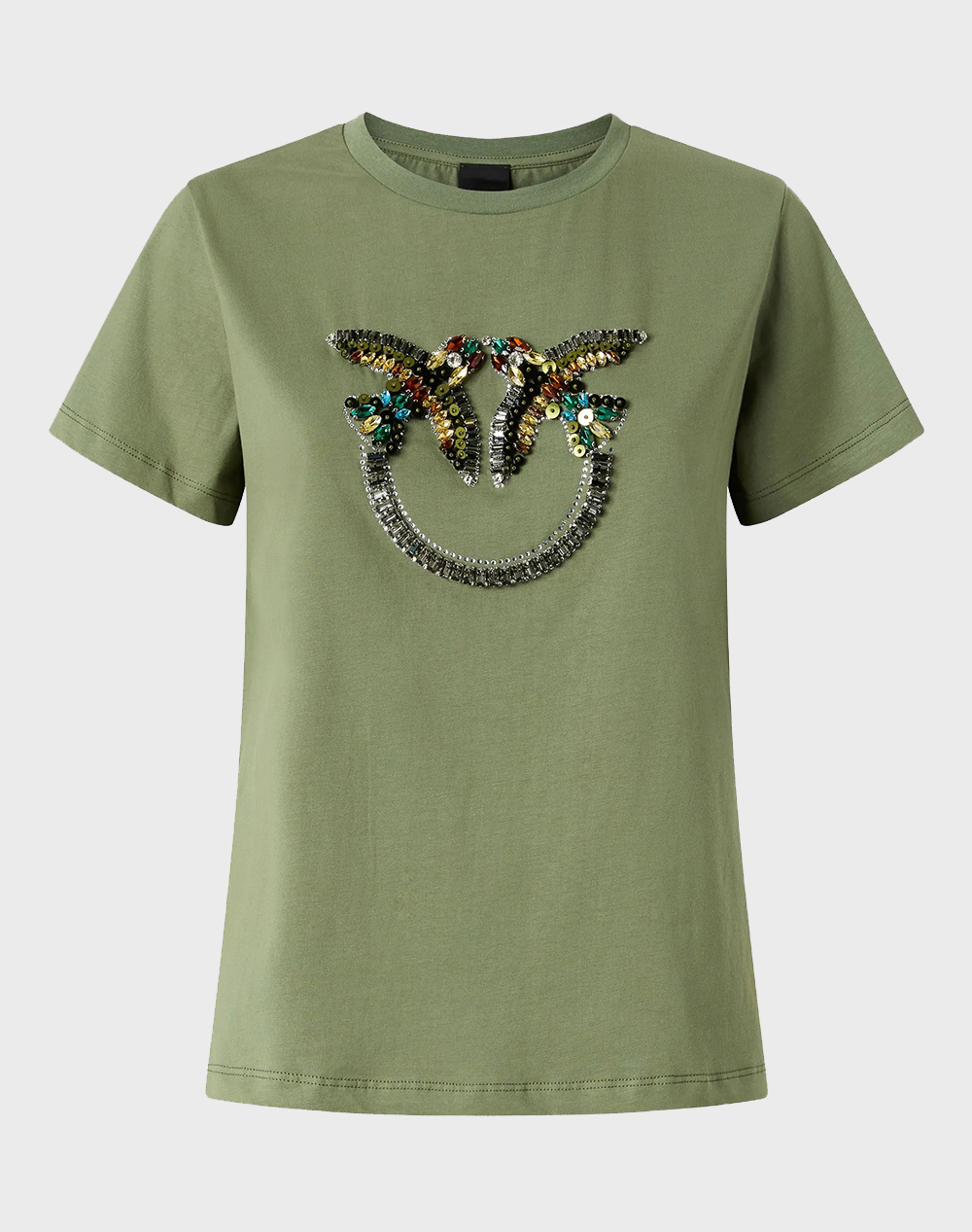 PINKO QUENTIN T-SHIRT JERSEY RICAMO