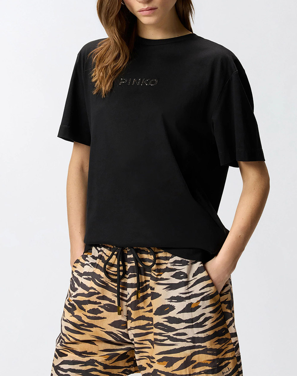 PINKO STREPITOSO T-SHIRT JERSEY LOGO