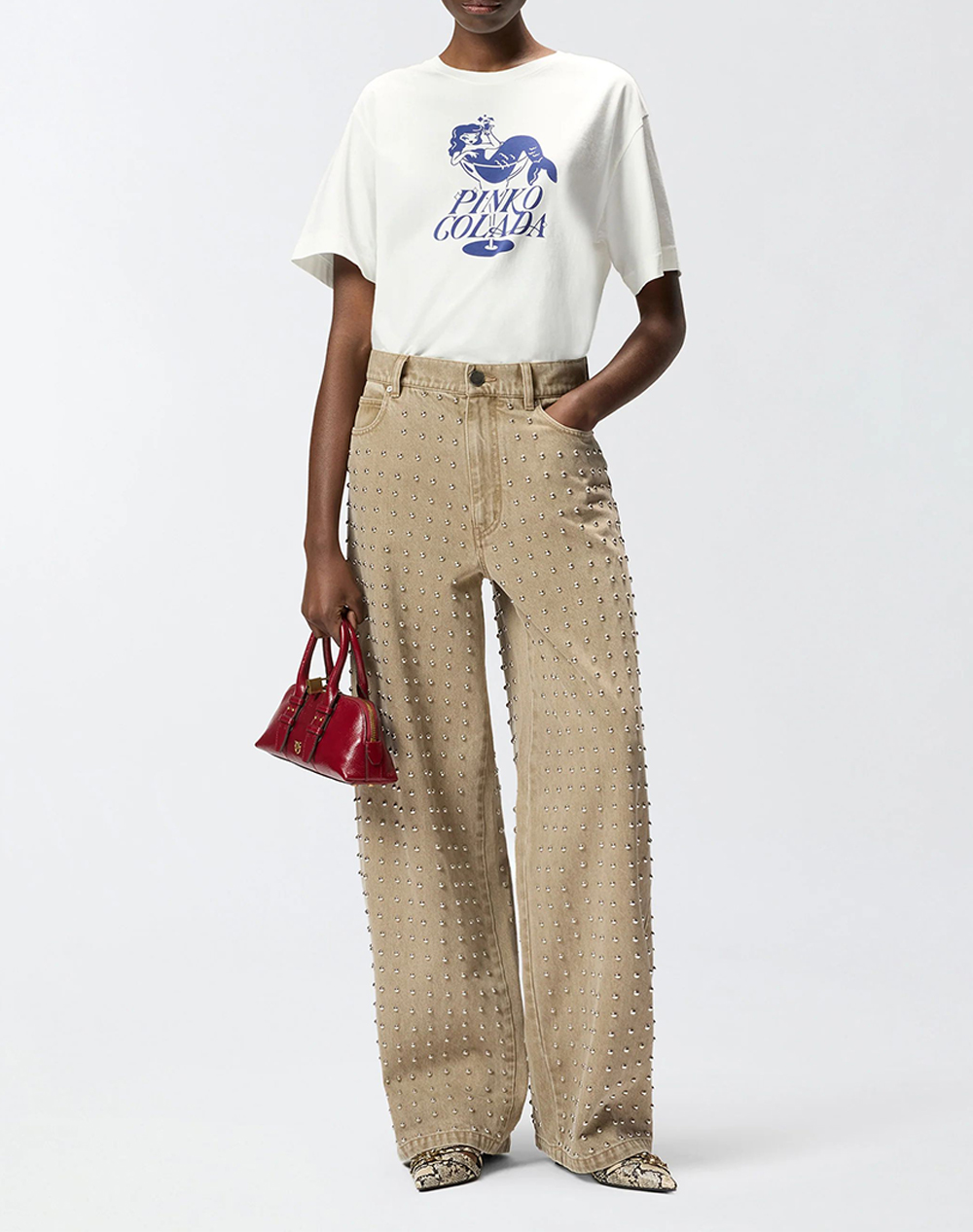 PINKO STREPITOSO T-SHIRT JERSEY ST C