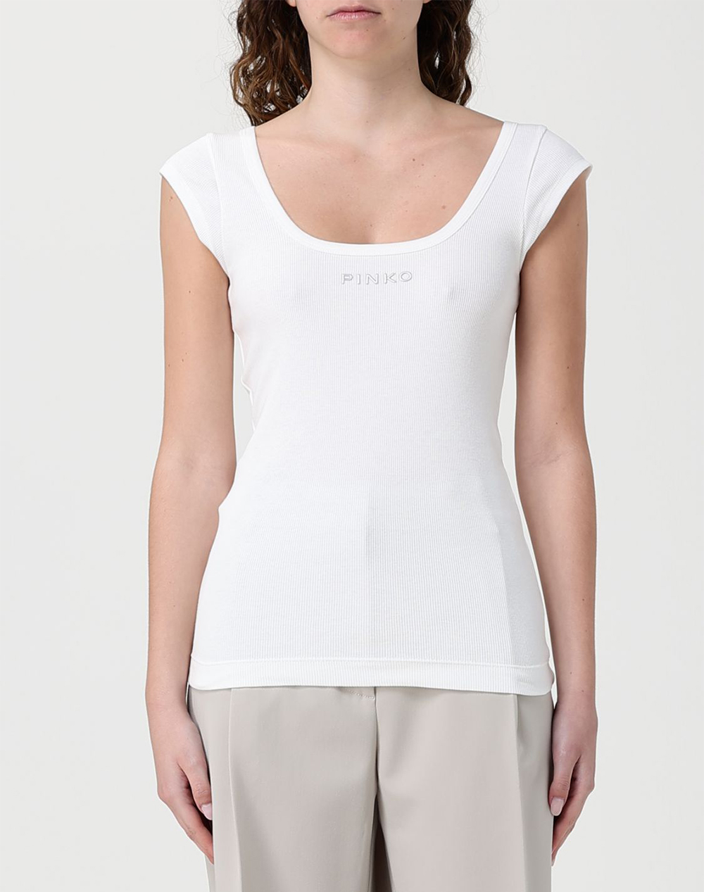 PINKO TENACE TOP COSTINA COTONE LOGO