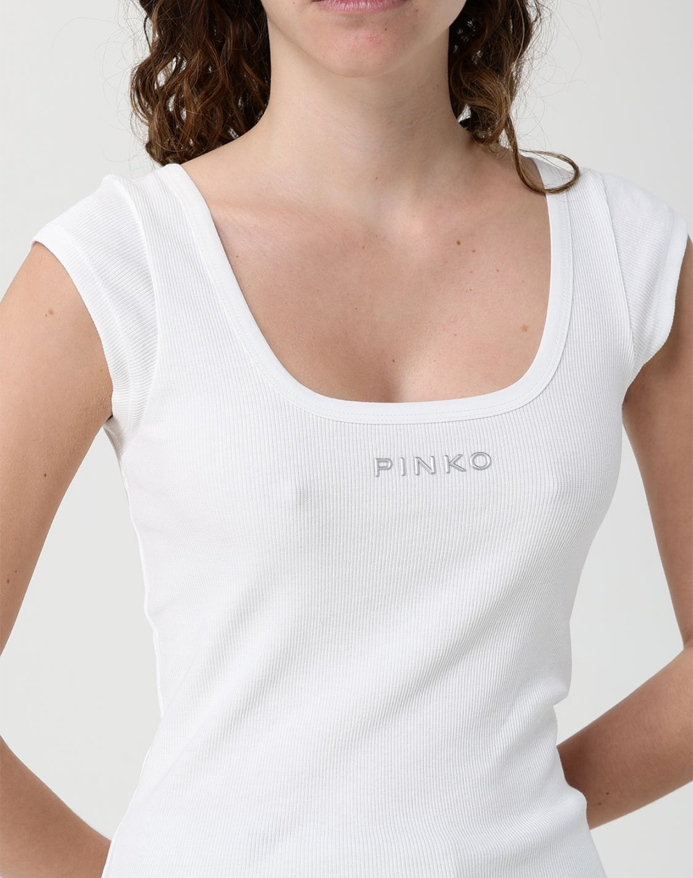 PINKO TENACE TOP COSTINA COTONE LOGO