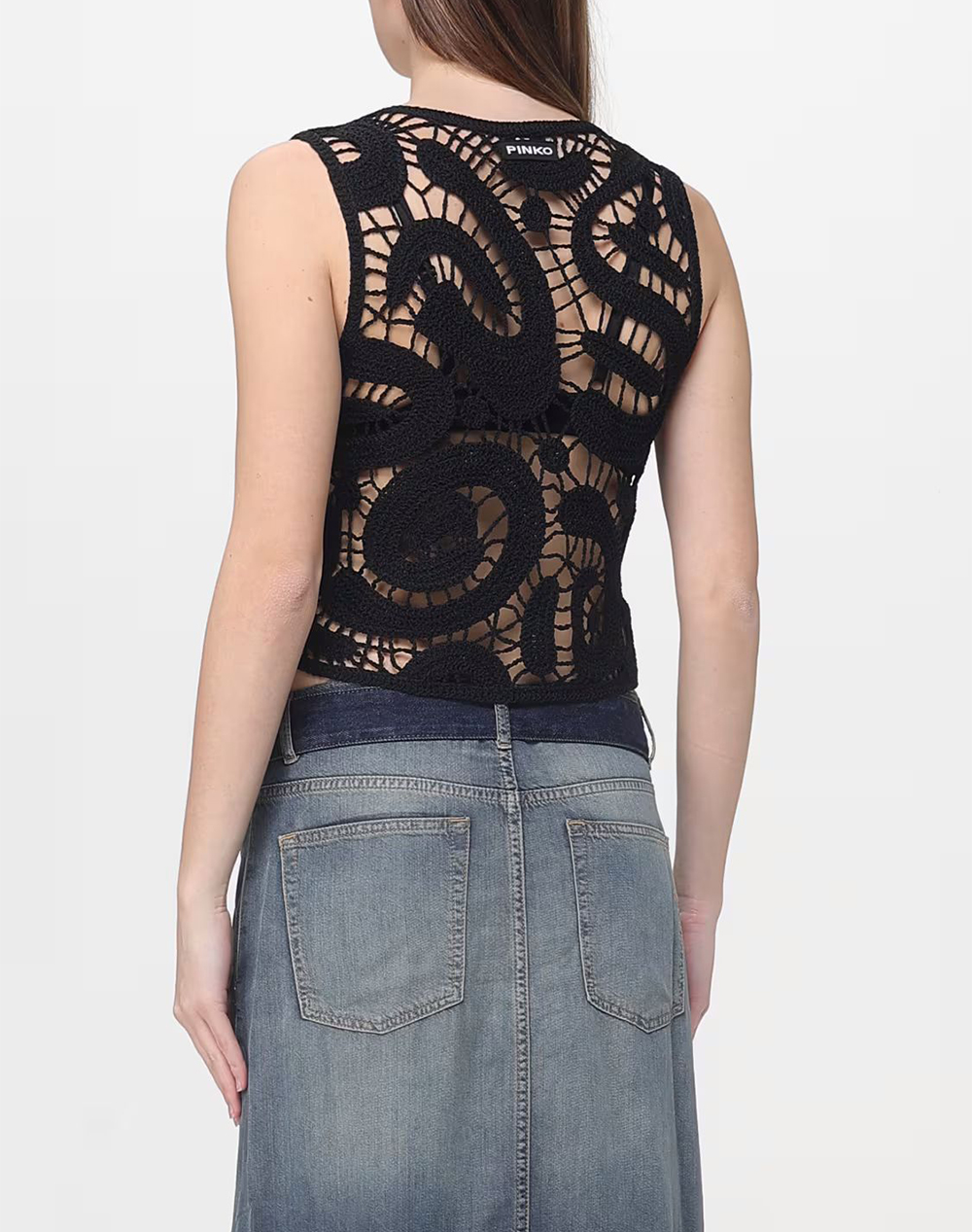 PINKO ERUZIONE TOP CROCHET GEOMETRIC