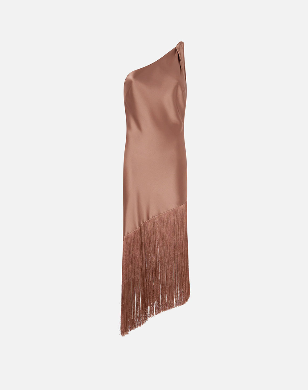 PINKO KIWI ABITO SATIN CON FRANGE