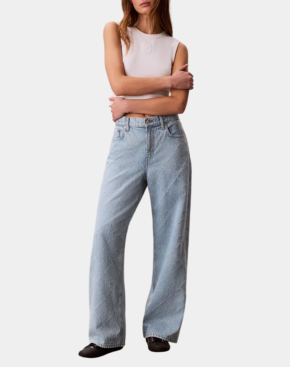 CALVIN KLEIN JEANS LOW RISE BAGGY NEEDLEPUNCH CK TR