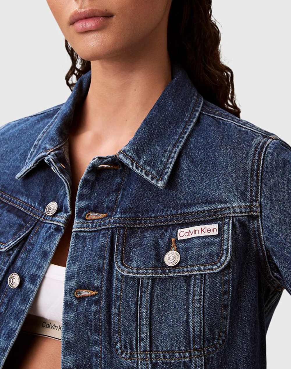 CALVIN KLEIN JEANS CROPPED 90S DENIM JACKET INDIGO
