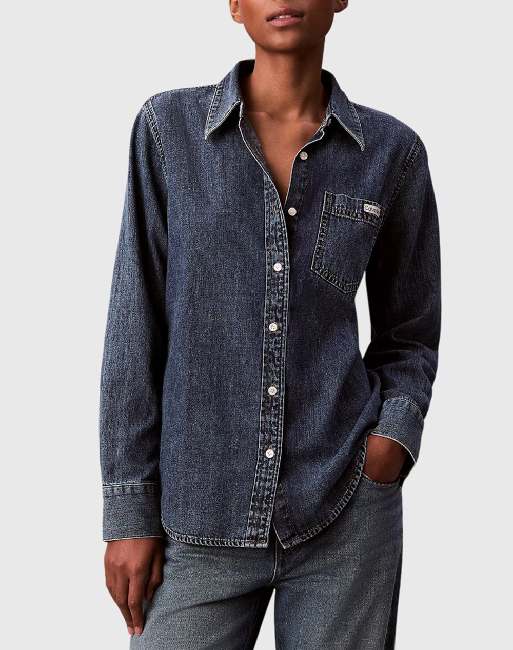 CALVIN KLEIN LS CLASSIC DENIM SHIRT BLUE WHAR