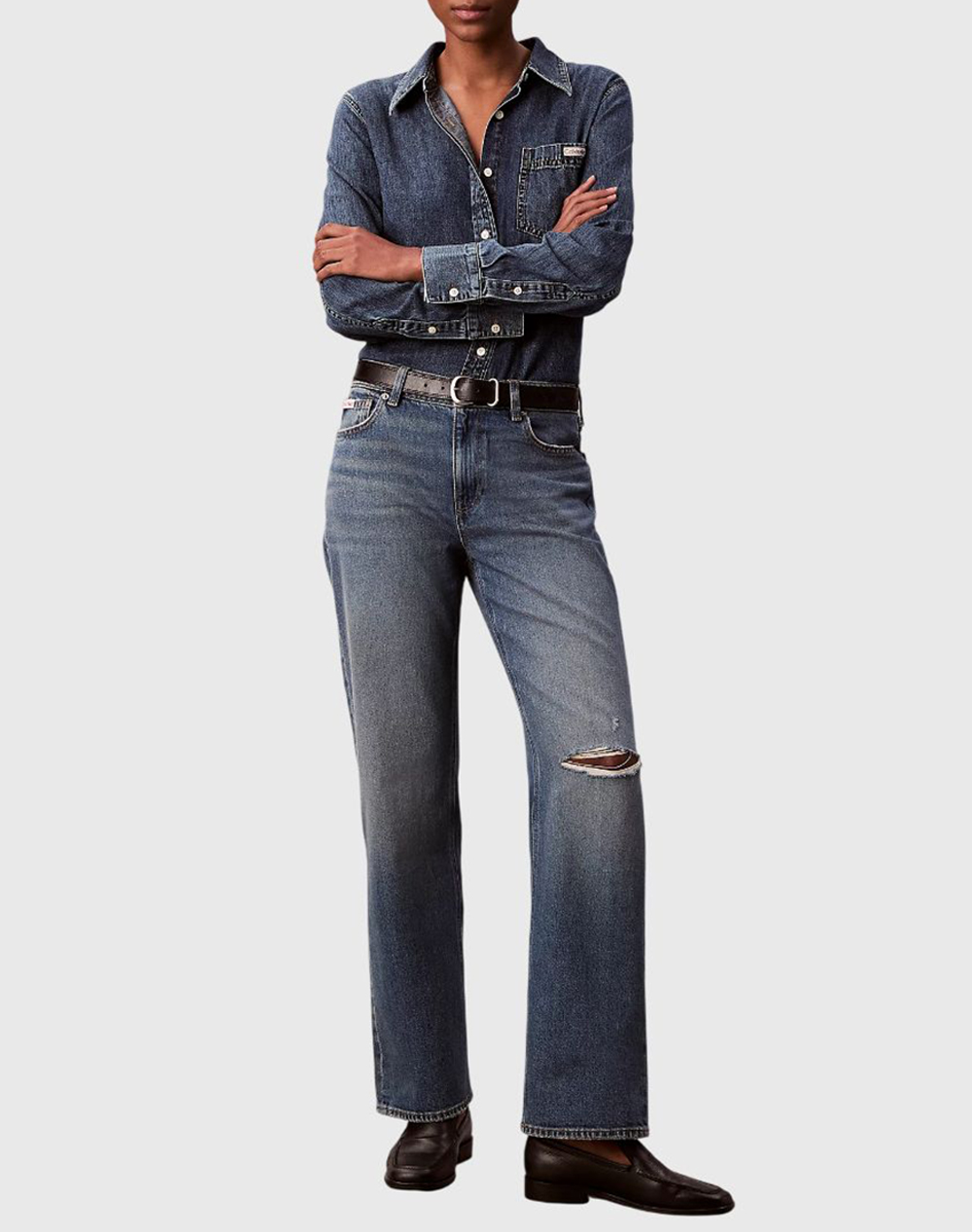 CALVIN KLEIN LS CLASSIC DENIM SHIRT BLUE WHAR