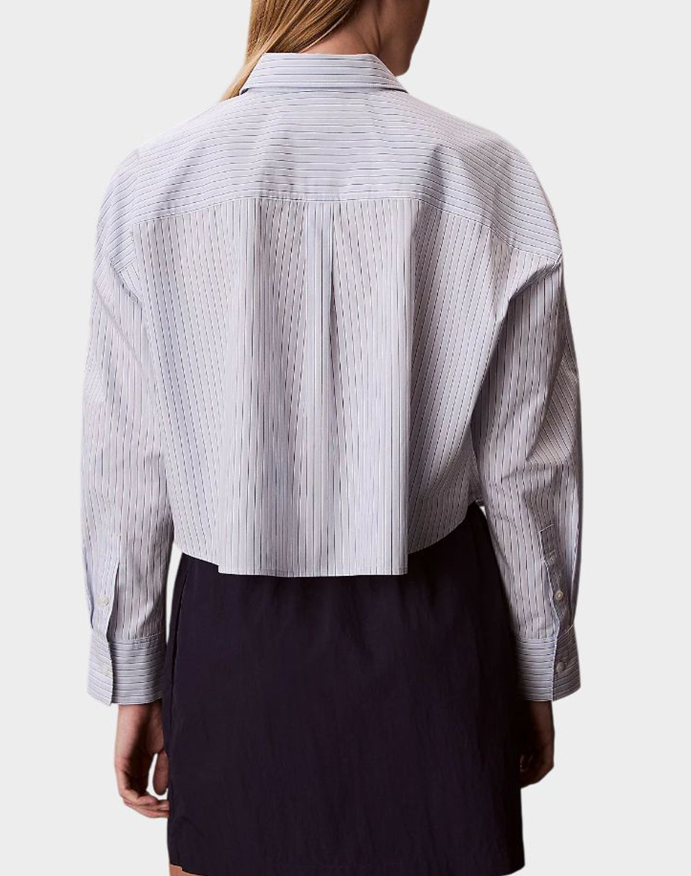 CALVIN KLEIN JEANS YARNDYE COTTON POPLIN CROPPED SH