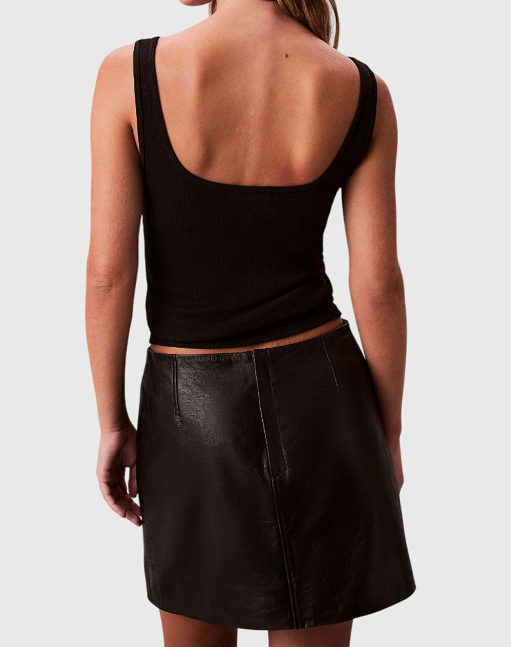 CALVIN KLEIN MONOGRAM SCOOP NK RIB TANK TOP