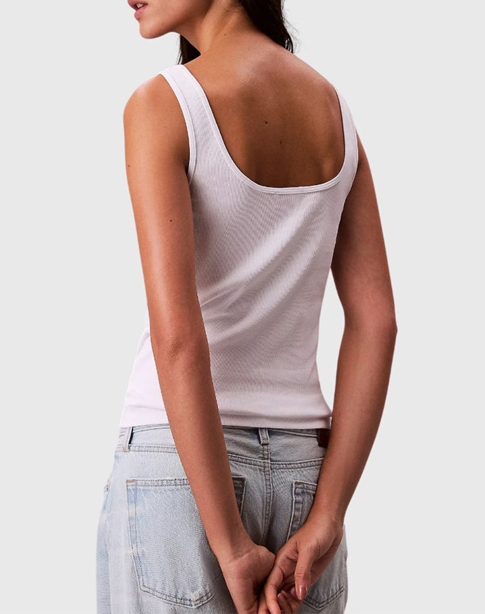 CALVIN KLEIN MONOGRAM SCOOP NK RIB TANK TOP