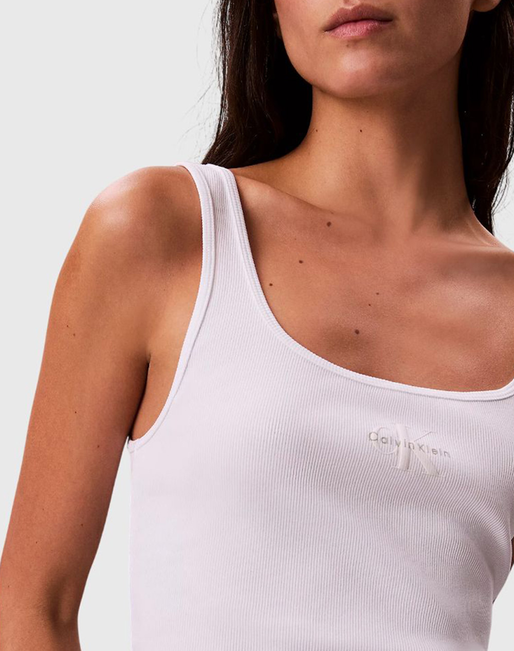 CALVIN KLEIN MONOGRAM SCOOP NK RIB TANK TOP