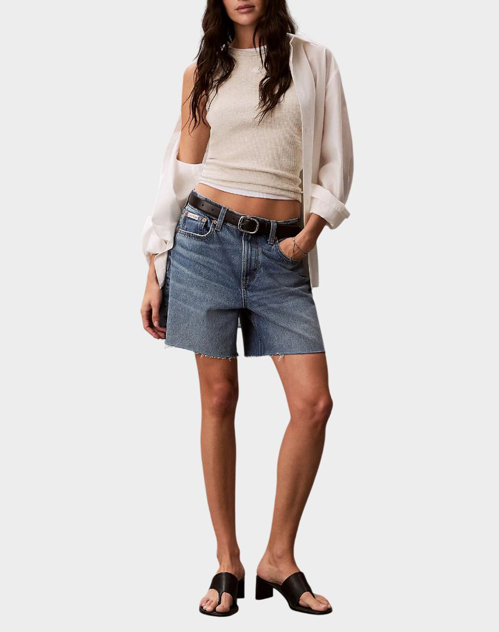 CALVIN KLEIN JEANS SL MONOGRAM PATCH WAFFLE RACER T