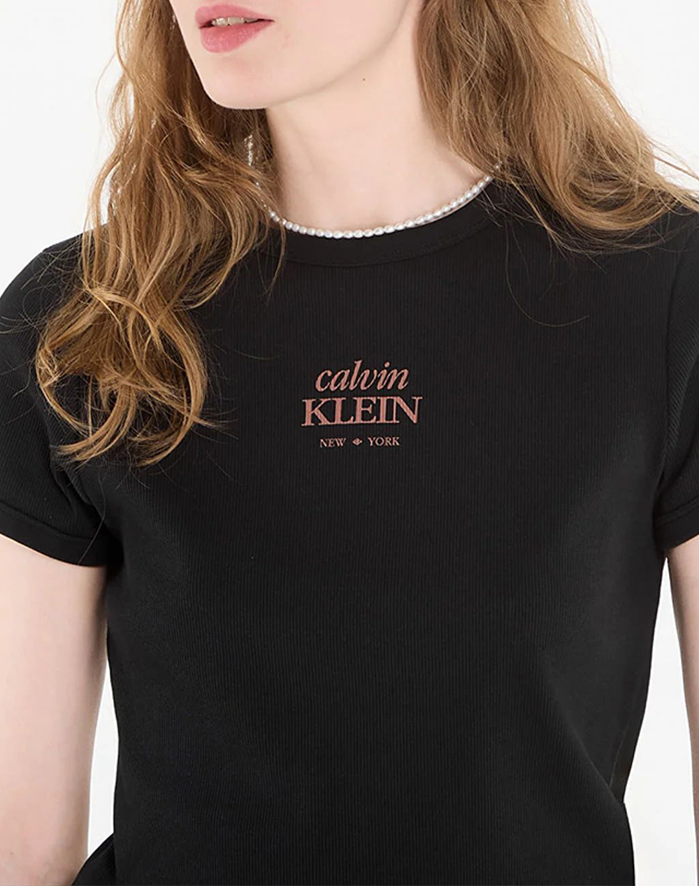 CALVIN KLEIN JEANS SS 2X2 BABY RIB LOGO BABY TEE