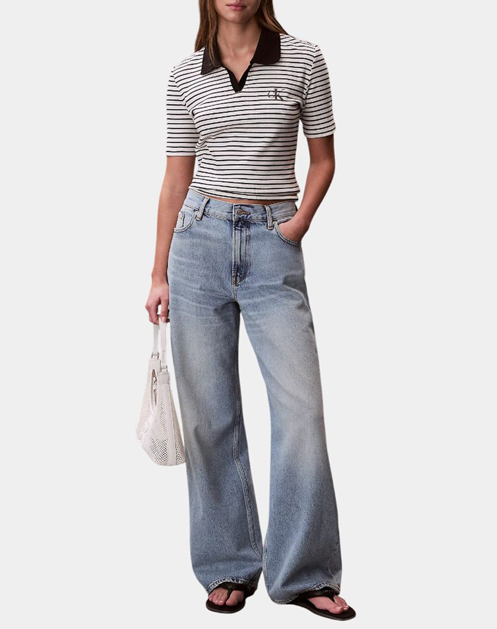 CALVIN KLEIN JEANS MONOLOGO RIB POLO (STRIPE)