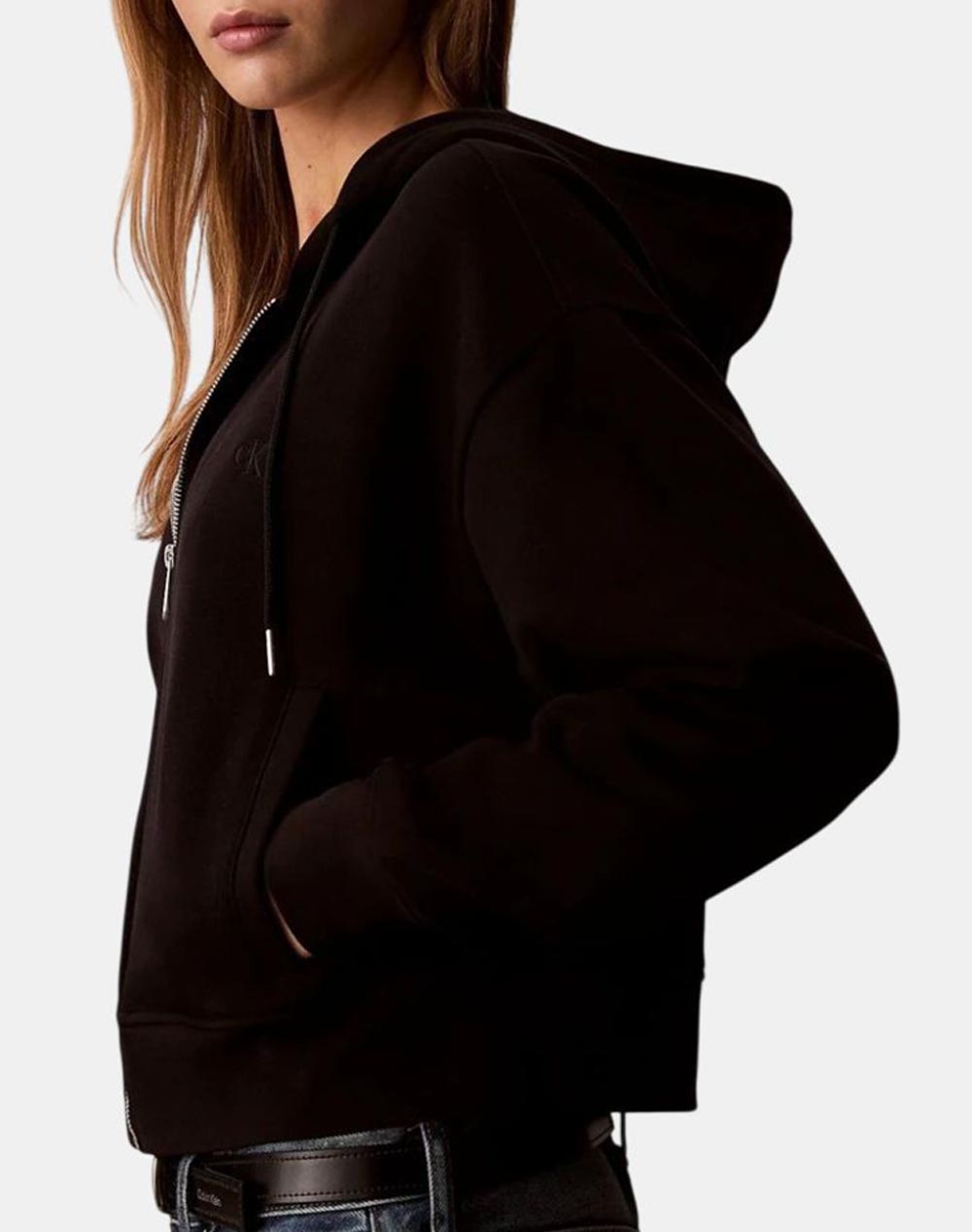 CALVIN KLEIN LS MONOGRAM TERRY CROP RELAXED F