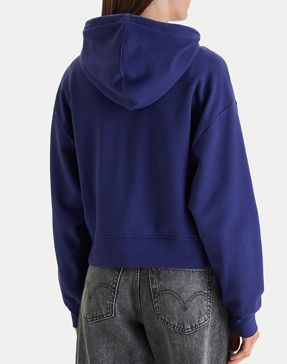 CALVIN KLEIN LS MONOGRAM TERRY CROP RELAXED F