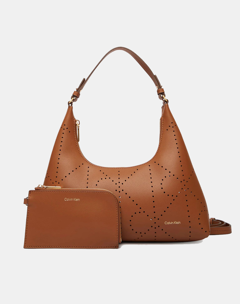 CALVIN KLEIN JEANS EMBLEM AOP PERFOR LTHR BAG