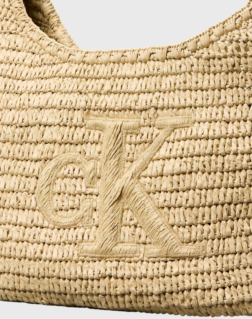 CALVIN KLEIN JEANS BOLD CK RAFFIA LG SHOULDER BAG
