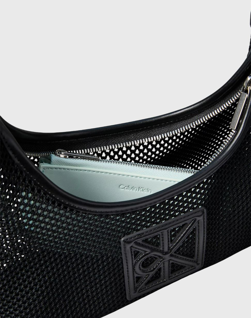 CALVIN KLEIN JEANS EMBLEM MESH SHOULDER BAG