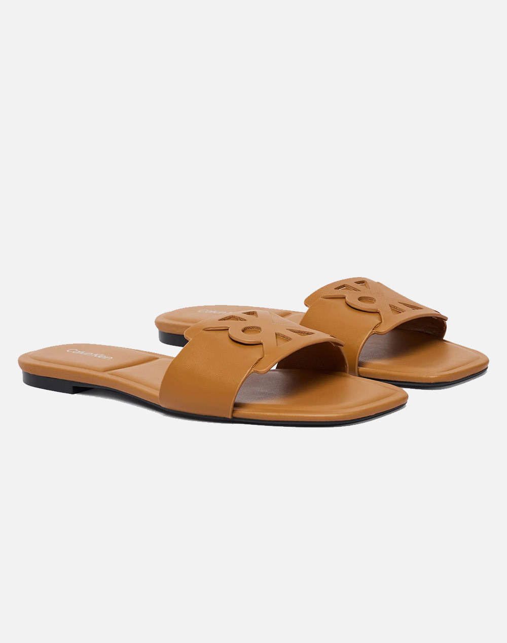 CALVIN KLEIN JEANS SQUARE FLAT SANDAL EMBLEM