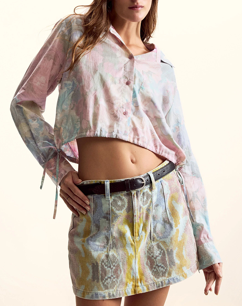DESIGUAL CAM_FLOWERS_LACRO WOMENS SHIRT