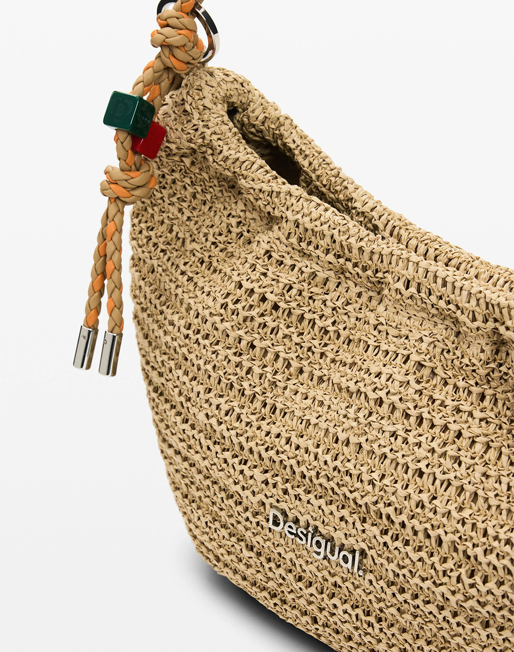 DESIGUAL BAG_HALF LOGO RAFFIA WA WOMENS BAG