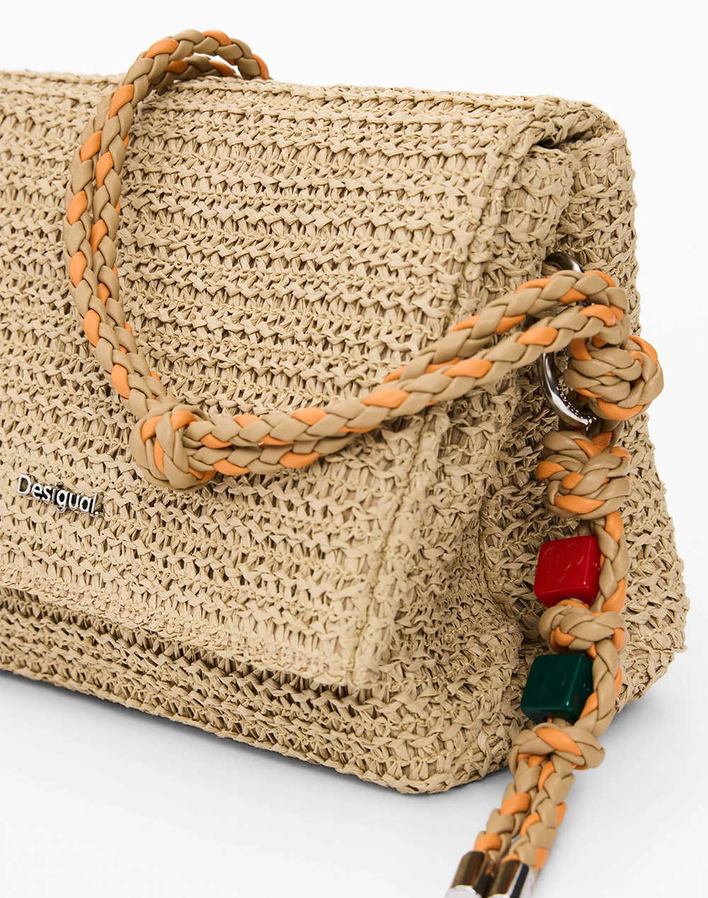 DESIGUAL BAG_HALF LOGO RAFFIA VE WOMENS BAG